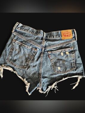 Levi's Vintage 501 High Waisted Distressed Denim Cutoff Shorts-Thrashed EUC